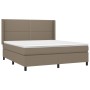 Cama box spring colchón y luces LED tela gris taupe 160x200 cm de vidaXL, Camas y somieres - Ref: Foro24-3138249, Precio: 605...