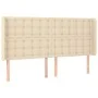 Boxspringbett-Matratze und LED-Leuchten, cremefarbener Stoff, 160 x 200 cm von vidaXL, Betten und Lattenroste - Ref: Foro24-3...
