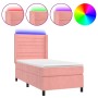 Cama box spring colchón y LED terciopelo rosa 80x200 cm de vidaXL, Camas y somieres - Ref: Foro24-3139594, Precio: 335,41 €, ...