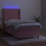 Cama box spring colchón y LED terciopelo rosa 80x200 cm de vidaXL, Camas y somieres - Ref: Foro24-3139594, Precio: 335,41 €, ...