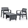 Juego de muebles de jardín 3 piezas plástico gris antracita de vidaXL, Conjuntos de jardín - Ref: Foro24-48824, Precio: 205,4...