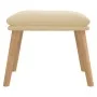 Reposapiés de terciopelo crema blanco 45x29,5x35 cm de vidaXL, Otomanas - Ref: Foro24-341444, Precio: 35,97 €, Descuento: %