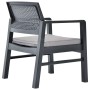 Juego de muebles de jardín 3 piezas plástico gris antracita de vidaXL, Conjuntos de jardín - Ref: Foro24-48824, Precio: 205,4...