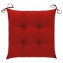 Sillas de jardín 3 uds madera maciza de teca con cojines rojos de vidaXL, Sillas de jardín - Ref: Foro24-3062535, Precio: 238...