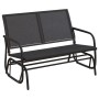 Banco mecedora jardín acero y textilene negro 120,5x76x86,5 cm de vidaXL, Balancines de jardín - Ref: Foro24-362708, Precio: ...