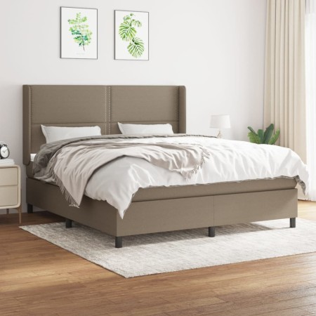Cama box spring con colchón tela gris taupe 160x200 cm de vidaXL, Camas y somieres - Ref: Foro24-3131365, Precio: 596,57 €, D...