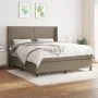 Box spring bed with taupe gray fabric mattress 160x200 cm by vidaXL, Beds and slatted bases - Ref: Foro24-3131365, Price: 581...