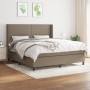 Cama box spring con colchón tela gris taupe 160x200 cm de vidaXL, Camas y somieres - Ref: Foro24-3131365, Precio: 596,57 €, D...