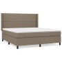 Cama box spring con colchón tela gris taupe 160x200 cm de vidaXL, Camas y somieres - Ref: Foro24-3131365, Precio: 596,57 €, D...