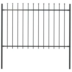 Garden fence with black steel spearheads 1.7x1.2 m by vidaXL, fence panels - Ref: Foro24-144926, Price: 71,17 €, Discount: %