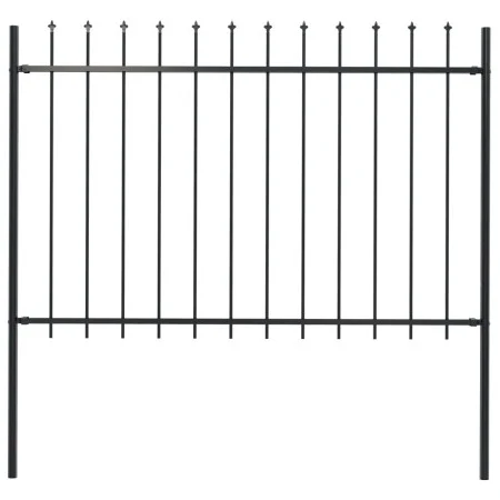 Garden fence with black steel spearheads 1.7x1.2 m by vidaXL, fence panels - Ref: Foro24-144926, Price: 71,17 €, Discount: %