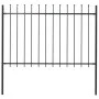 Garden fence with black steel spearheads 1.7x1.2 m by vidaXL, fence panels - Ref: Foro24-144926, Price: 71,17 €, Discount: %