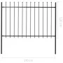 Garden fence with black steel spearheads 1.7x1.2 m by vidaXL, fence panels - Ref: Foro24-144926, Price: 71,17 €, Discount: %