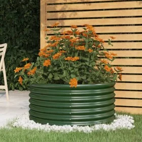 Jardinera de acero con recubrimiento en polvo verde 80x80x36 cm de vidaXL, Maceteros y jardineras - Ref: Foro24-318853, Preci...