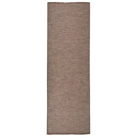 Alfombra de exterior de tejido plano marrón 80x250 cm de vidaXL, Alfombras - Ref: Foro24-340786, Precio: 40,67 €, Descuento: %