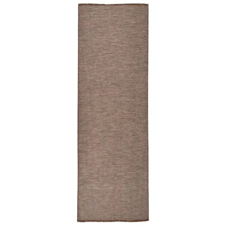 Alfombra de exterior de tejido plano marrón 80x250 cm de vidaXL, Alfombras - Ref: Foro24-340786, Precio: 40,67 €, Descuento: %