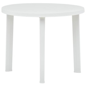 Mesa de jardín de plástico blanco 89 cm de vidaXL, Mesas de jardín - Ref: Foro24-48805, Precio: 71,17 €, Descuento: %