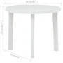 Mesa de jardín de plástico blanco 89 cm de vidaXL, Mesas de jardín - Ref: Foro24-48805, Precio: 78,23 €, Descuento: %