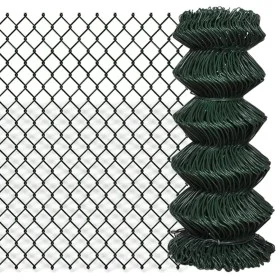 Grüner Maschendrahtzaun aus Stahl 0,8x25 m von vidaXL, Zaunpaneele - Ref: Foro24-140348, Preis: 79,28 €, Rabatt: %