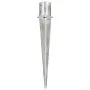 Picas de tierra 2 unidades acero galvanizado plateado 12x91 cm by vidaXL, Spikes for anchoring in the ground - Ref: Foro24-14...