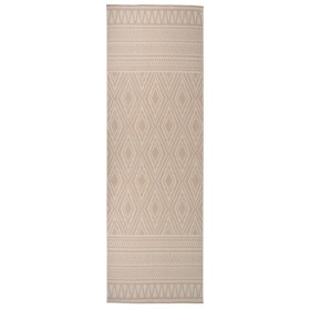 Alfombra de exterior de tejido plano rayas marrones 80x250 cm de vidaXL, Alfombras - Ref: Foro24-340863, Precio: 44,95 €, Des...