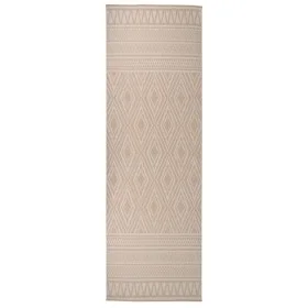 Alfombra de exterior de tejido plano rayas marrones 80x250 cm de vidaXL, Alfombras - Ref: Foro24-340863, Precio: 44,03 €, Des...