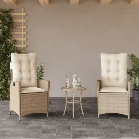 Sillones reclinables de jardín con cojines beige 2 uds ratán PE de vidaXL, Sillas de jardín - Ref: Foro24-365268, Precio: 273...