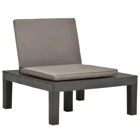 Garden sun lounger with anthracite grey plastic cushion by vidaXL, Garden chairs - Ref: Foro24-48826, Price: 64,95 €, Discoun...