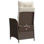 Sillón reclinable de jardín con reposapiés ratán PE marrón de vidaXL, Sillas de jardín - Ref: Foro24-365282, Precio: 119,97 €...