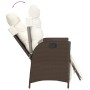 Sillón reclinable de jardín con reposapiés ratán PE marrón de vidaXL, Sillas de jardín - Ref: Foro24-365282, Precio: 119,97 €...