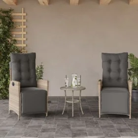 Sillón reclinable jardín y reposapiés 2 uds ratán PE gris claro by vidaXL, Garden chairs - Ref: Foro24-365294, Price: 271,19 ...