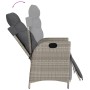 Sillón reclinable jardín y reposapiés 2 uds ratán PE gris claro de vidaXL, Sillas de jardín - Ref: Foro24-365294, Precio: 244...