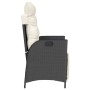 Sillón reclinable de jardín con reposapiés ratán PE negro de vidaXL, Sillas de jardín - Ref: Foro24-365280, Precio: 116,64 €,...
