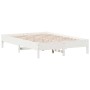 Estructura de cama madera maciza de pino blanco 150x200 cm de vidaXL, Camas y somieres - Ref: Foro24-842695, Precio: 122,62 €...