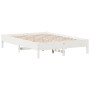 Estructura de cama madera maciza de pino blanco 150x200 cm de vidaXL, Camas y somieres - Ref: Foro24-842695, Precio: 122,62 €...