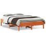 Estructura de cama madera maciza pino marrón cera 120x190 cm de vidaXL, Camas y somieres - Ref: Foro24-842725, Precio: 101,92...