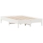 Estructura de cama madera maciza de pino blanco 135x190 cm de vidaXL, Camas y somieres - Ref: Foro24-842719, Precio: 117,07 €...