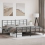 Estructura de cama cabecero y estribo metal negro 200x200 cm de vidaXL, Camas y somieres - Ref: Foro24-355586, Precio: 135,51...