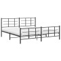 Estructura de cama cabecero y estribo metal negro 200x200 cm de vidaXL, Camas y somieres - Ref: Foro24-355586, Precio: 135,51...