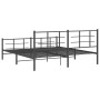 Estructura de cama cabecero y estribo metal negro 183x213 cm de vidaXL, Camas y somieres - Ref: Foro24-355584, Precio: 121,18...