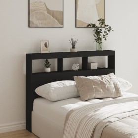 Cabecero de cama con LED negro 140x17x102 cm de vidaXL, Cabeceros y pies de cama - Ref: Foro24-839197, Precio: 87,01 €, Descu...