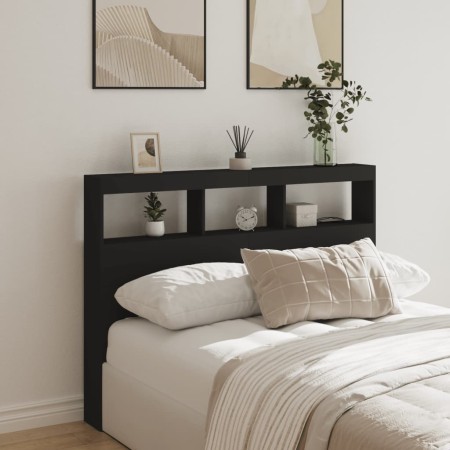 Cabecero de cama con LED negro 140x17x102 cm de vidaXL, Cabeceros y pies de cama - Ref: Foro24-839197, Precio: 87,01 €, Descu...