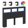 Cabecero de cama con LED negro 140x17x102 cm de vidaXL, Cabeceros y pies de cama - Ref: Foro24-839197, Precio: 91,96 €, Descu...