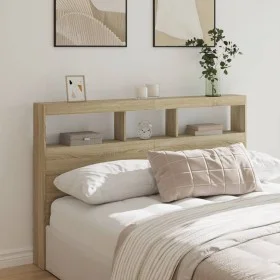 Bettkopfteil mit LED Sonoma-Eiche 160x17x102 cm von vidaXL, Kopf- und Fußteile - Ref: Foro24-839205, Preis: 107,68 €, Rabatt: %