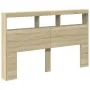 Sonoma oak bed headboard with LED 160x17x102 cm by vidaXL, Headboards and footboards - Ref: Foro24-839205, Price: 107,68 €, D...