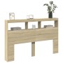 Cabecero de cama con LED roble Sonoma 160x17x102 cm de vidaXL, Cabeceros y pies de cama - Ref: Foro24-839205, Precio: 100,73 ...
