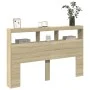Sonoma oak bed headboard with LED 160x17x102 cm by vidaXL, Headboards and footboards - Ref: Foro24-839205, Price: 107,68 €, D...