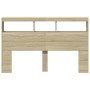 Cabecero de cama con LED roble Sonoma 160x17x102 cm de vidaXL, Cabeceros y pies de cama - Ref: Foro24-839205, Precio: 100,73 ...