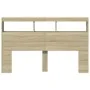 Sonoma oak bed headboard with LED 160x17x102 cm by vidaXL, Headboards and footboards - Ref: Foro24-839205, Price: 107,68 €, D...