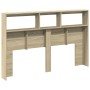Cabecero de cama con LED roble Sonoma 160x17x102 cm de vidaXL, Cabeceros y pies de cama - Ref: Foro24-839205, Precio: 100,73 ...